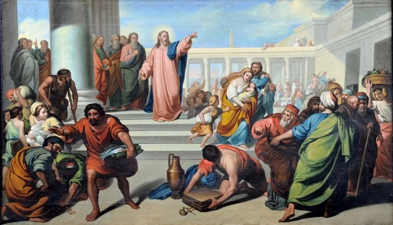 Bozzetto per la cacciata dei mercanti